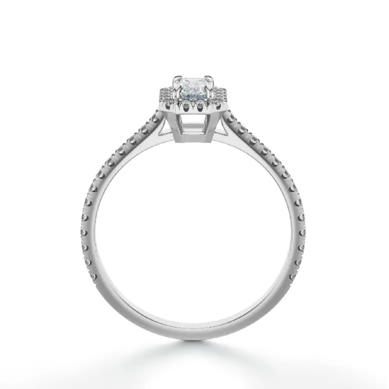 Pierścionek diament szlif szmaragdowy białe złoto SBPZ_059